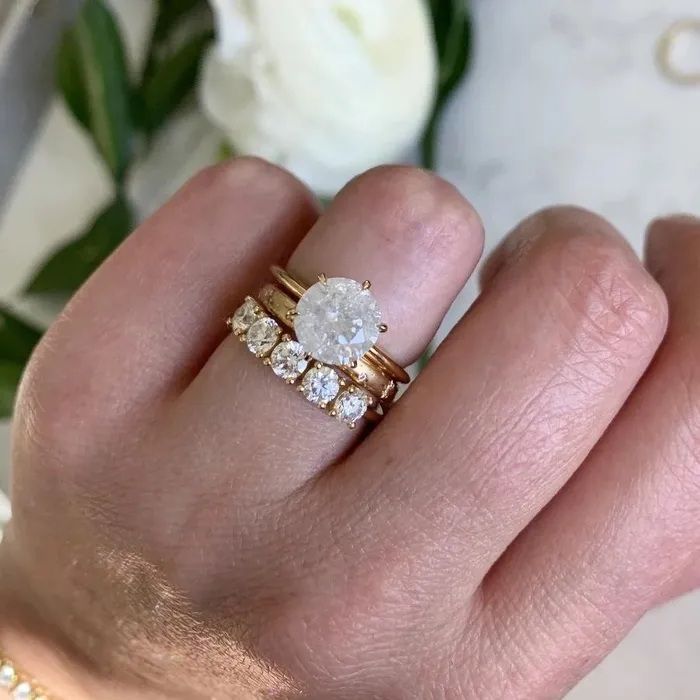 Made By Gem Breakfast Rings Celeste Major Star Engraved Diamond Gold Band