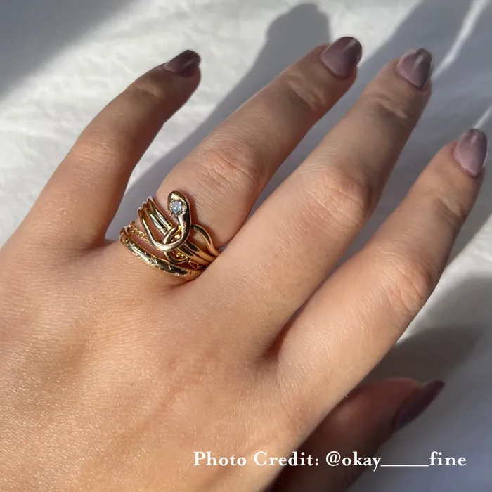 Made By Gem Breakfast Rings Celeste Major Star Engraved Diamond Gold Band