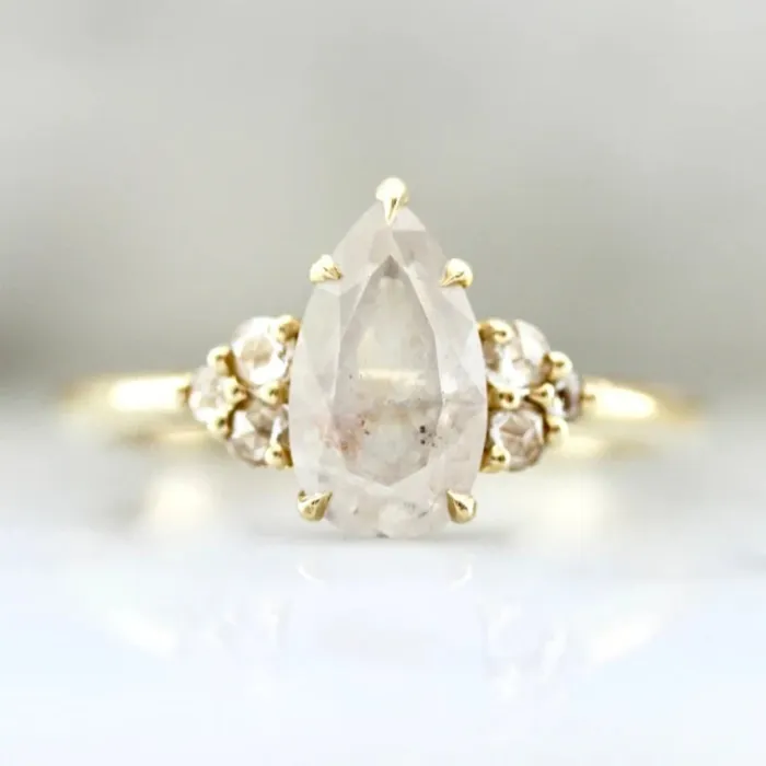 Made By Gem Breakfast Rings Moon Bay Icy Pear Cut Diamond Ring