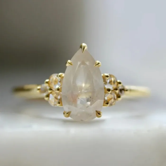 Made By Gem Breakfast Rings Moon Bay Icy Pear Cut Diamond Ring