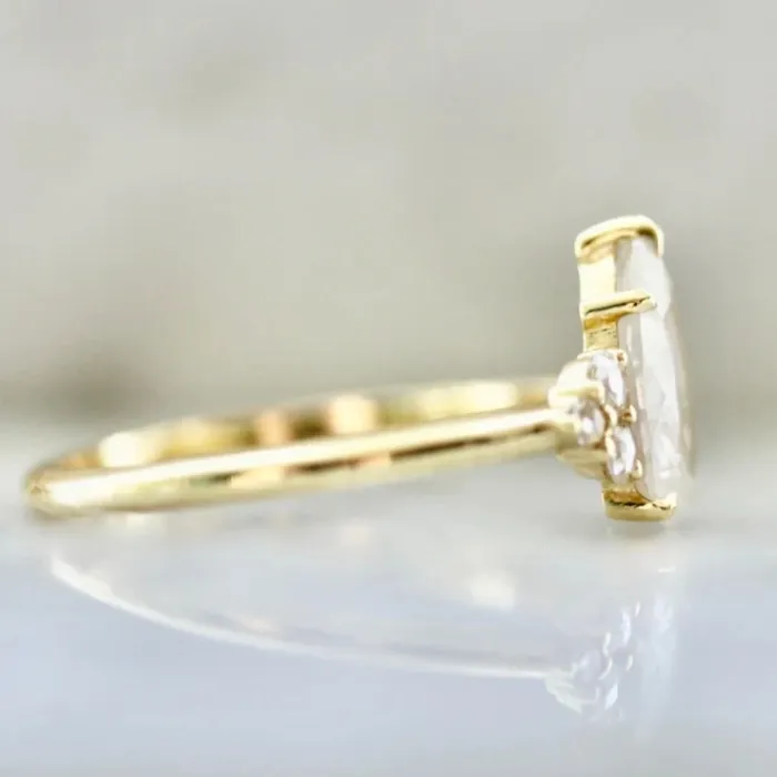 Made By Gem Breakfast Rings Moon Bay Icy Pear Cut Diamond Ring