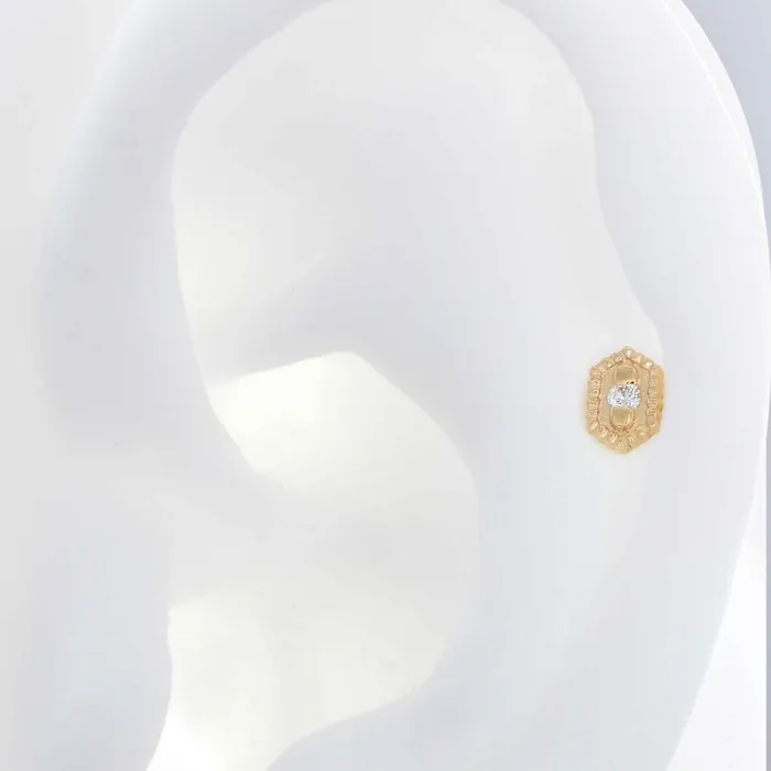Megan Thorne Earrings Ribbed Relic Hex