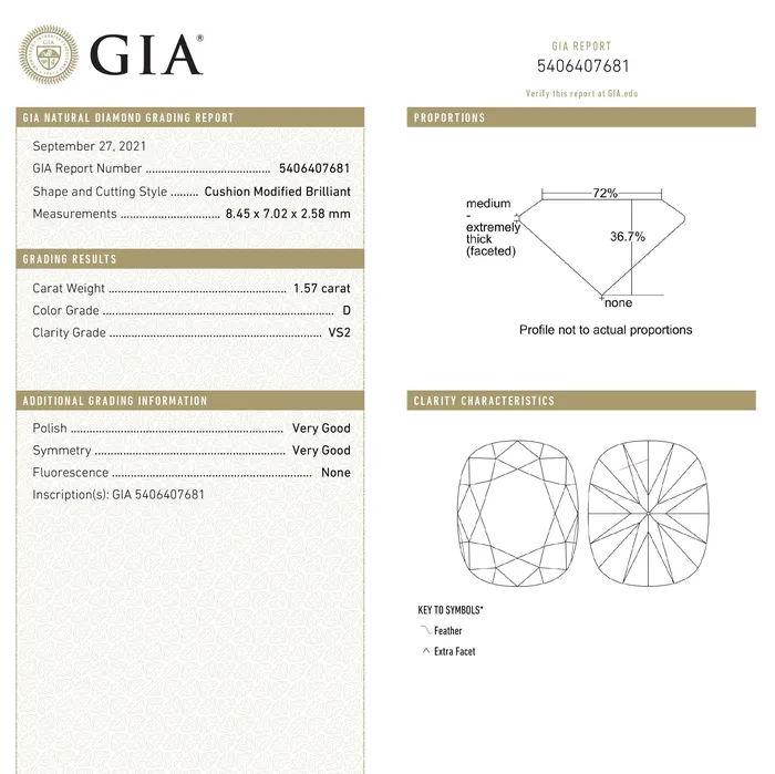 Misfit Diamonds Earrings 157ct 845x702x258mm GIA VS2 D Cushion Rosecut 2072301