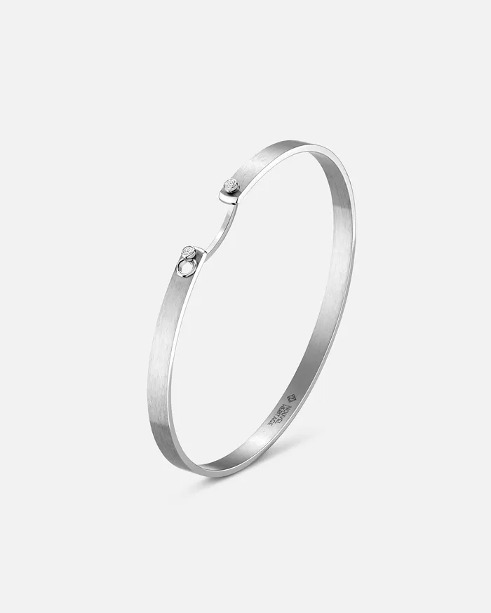Mood Paris From The Sky Mood Bangle in White Gold Bracelets