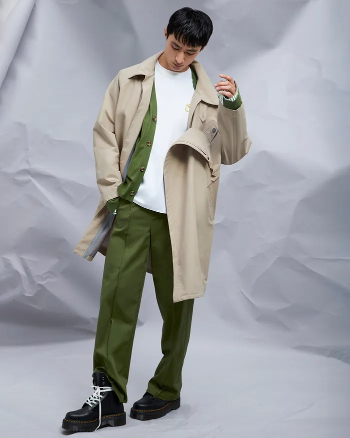 Moss Green Kurt Pant ADEAM Earrings