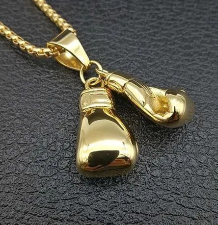 N144 Gold Boxing Gloves Necklace alice Necklaces