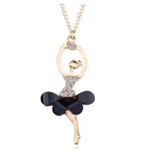 N1652 Gold Black Gemstone Ballerina Necklace with Free Earrings polly Necklaces N1652 Gold Black Gemstone Ballerina Necklace with Free Earrings polly Necklaces