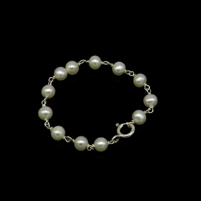 Natural pearl 5mm beaded 925 sterling silver handmade customized baby bracelet top class gifting kids jewelry new born baby jewelry bbr3 TRIBAL ORNAMENTS Bracelets Natural pearl 5mm beaded 925 sterling silver handmade customized baby bracelet top class gifting kids jewelry new born baby jewelry bbr3 TRIBAL ORNAMENTS Bracelets