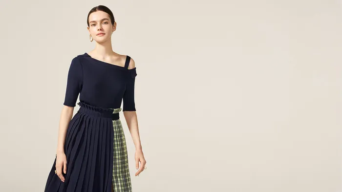 Navy Serena Knit Top ADEAM Earrings
