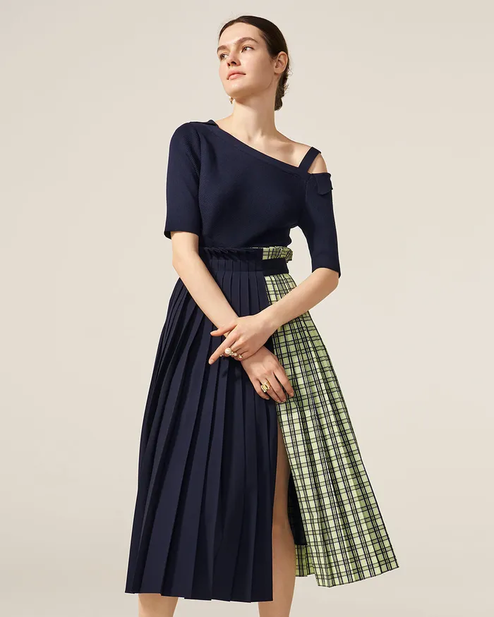 Navy Serena Knit Top ADEAM Earrings