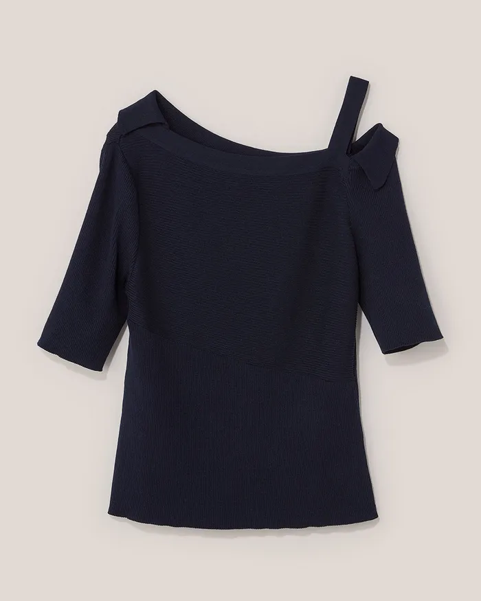 Navy Serena Knit Top ADEAM Earrings