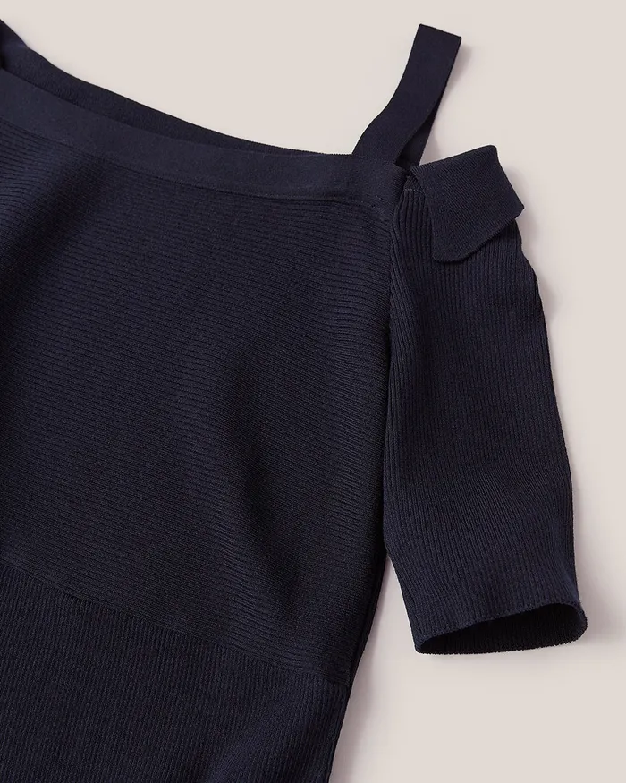 Navy Serena Knit Top ADEAM Earrings