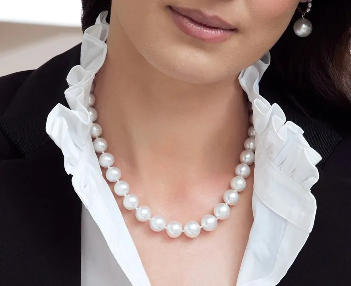 Necklaces 1012mm White South Sea Pearl Necklace AAAA Quality SPT