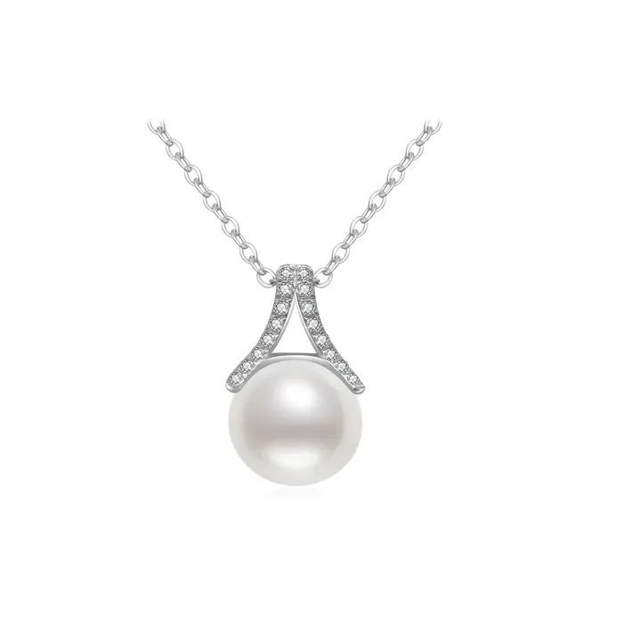 Necklaces 18K Solid Gold Edison Pearl Necklace KN00163 Pearly Lustre