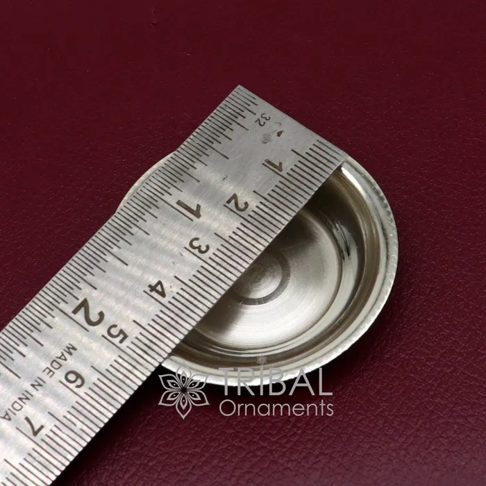Necklaces 925 silver handmade silver small plate or Tilak bowl best small tiny plate for saffron sandal or kumkum tilak dani silver thali su1052 TRIBAL ORNAMENTS