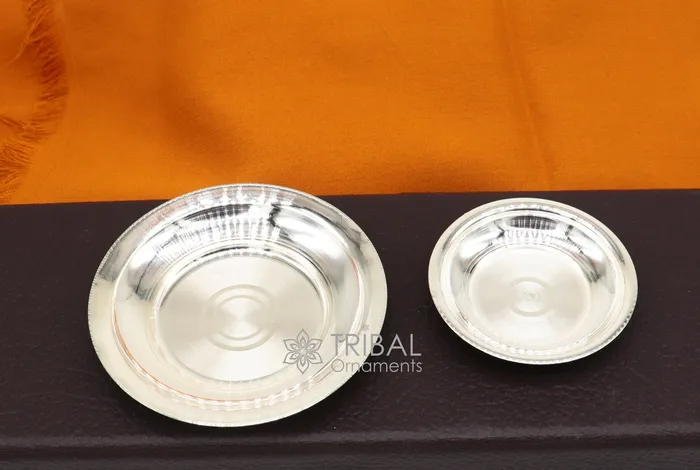Necklaces 925 silver handmade silver small plate or Tilak bowl best small tiny plate for saffron sandal or kumkum tilak dani silver thali su1052 TRIBAL ORNAMENTS