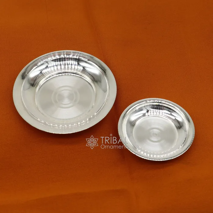Necklaces 925 silver handmade silver small plate or Tilak bowl best small tiny plate for saffron sandal or kumkum tilak dani silver thali su1052 TRIBAL ORNAMENTS