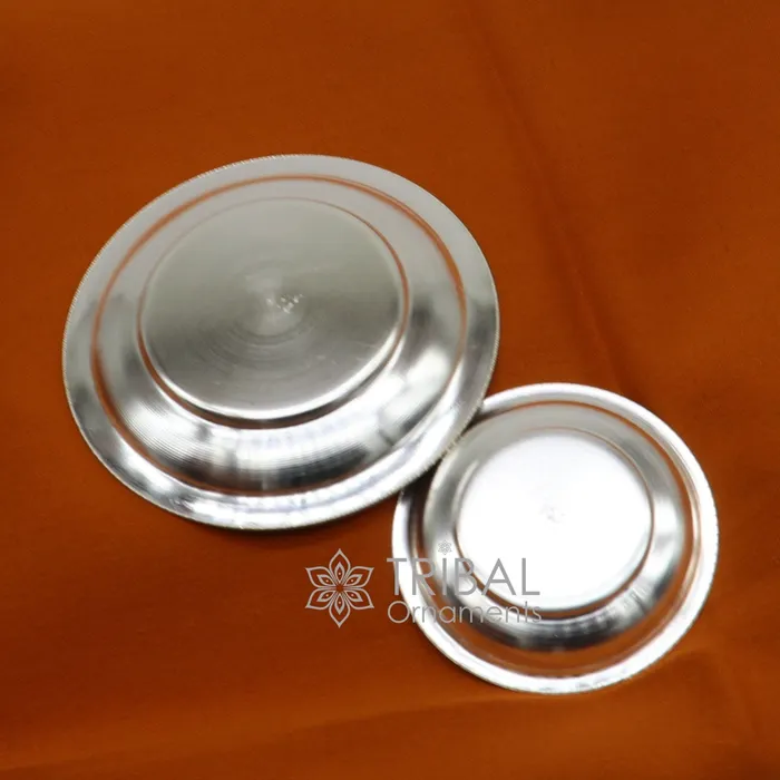 Necklaces 925 silver handmade silver small plate or Tilak bowl best small tiny plate for saffron sandal or kumkum tilak dani silver thali su1052 TRIBAL ORNAMENTS