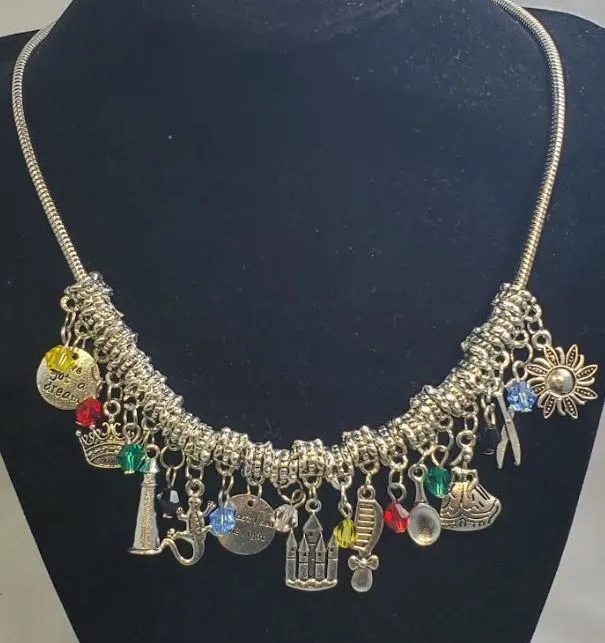 Necklaces AZ138 Silver 22 Charm Chain Necklace with Free Earrings SUPER VALUE alice Necklaces AZ138 Silver 22 Charm Chain Necklace with Free Earrings SUPER VALUE alice