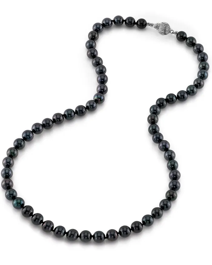 Necklaces Black Japanese Akoya Pearl Necklace 6570mm AAA Quality spt