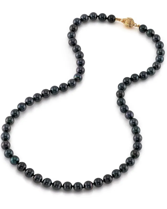Necklaces Black Japanese Akoya Pearl Necklace 6570mm AAA Quality spt