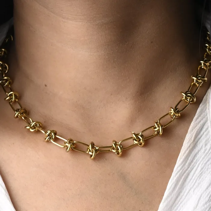 Necklaces Jewelvers 18K GoldFilled Chunky Knot Necklace Necklaces Jewelvers 18K GoldFilled Chunky Knot Necklace