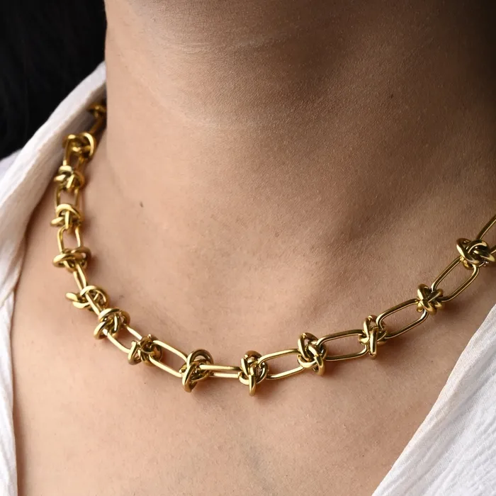 Necklaces Jewelvers 18K GoldFilled Chunky Knot Necklace Necklaces Jewelvers 18K GoldFilled Chunky Knot Necklace