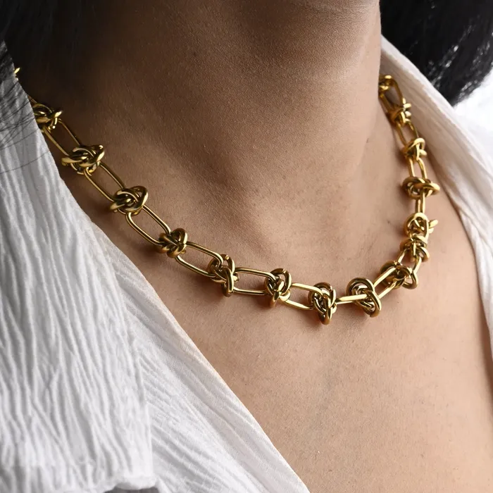 Necklaces Jewelvers 18K GoldFilled Chunky Knot Necklace Necklaces Jewelvers 18K GoldFilled Chunky Knot Necklace