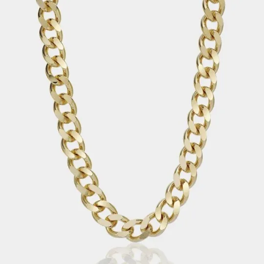 Necklaces Jewelvers 18K GoldFilled Thick Cuban Necklace 12mm