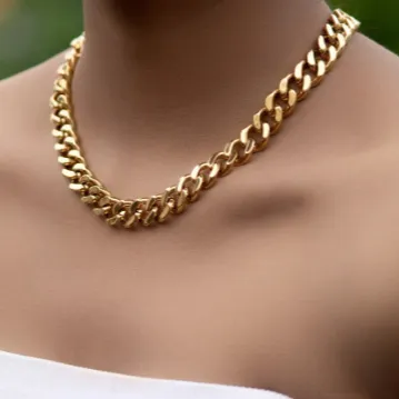 Necklaces Jewelvers 18K GoldFilled Thick Cuban Necklace 12mm Necklaces Jewelvers 18K GoldFilled Thick Cuban Necklace 12mm