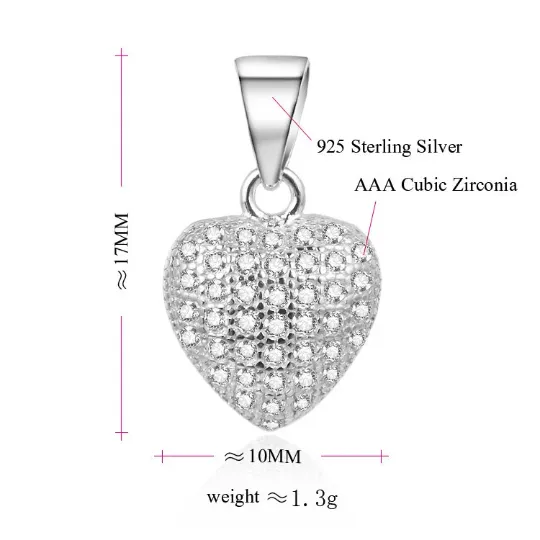 Necklaces Jewelvers 925 Silver Heart Charm Necklace Necklaces Jewelvers 925 Silver Heart Charm Necklace