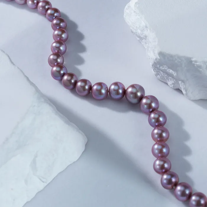 Necklaces Pearly Lustre 18k Gold Top Lustre Edison Purple Pearl Necklace KN00160