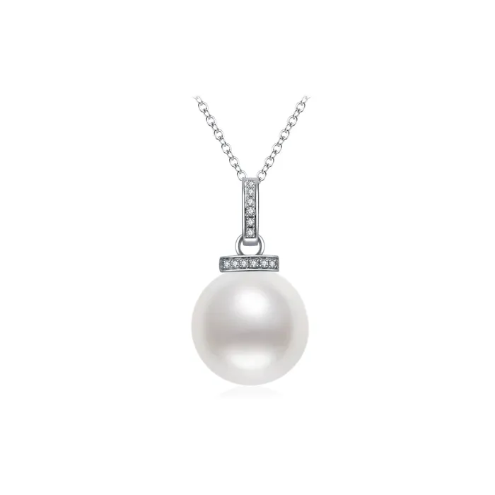 Necklaces Pearly Lustre 18K Solid Gold Australian White Diamond Saltwater Pearl Necklace KN00140 Necklaces Pearly Lustre 18K Solid Gold Australian White Diamond Saltwater Pearl Necklace KN00140