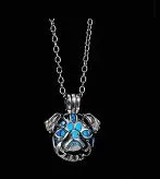 Necklaces POLLY N1674 Silver Glow in the Dark Dog Necklace with FREE EARRINGS