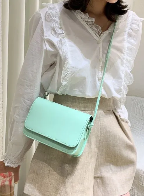 Necklaces polly PB86 Mint Green Chain Accent Shoulder Bag Necklaces polly PB86 Mint Green Chain Accent Shoulder Bag