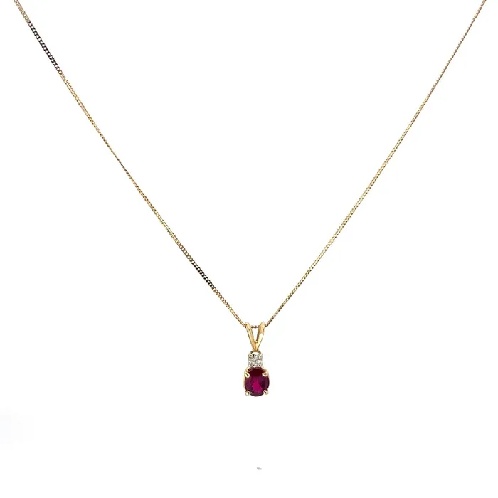 Necklaces PreOwned Ruby and Diamond Pendant STORE 5a