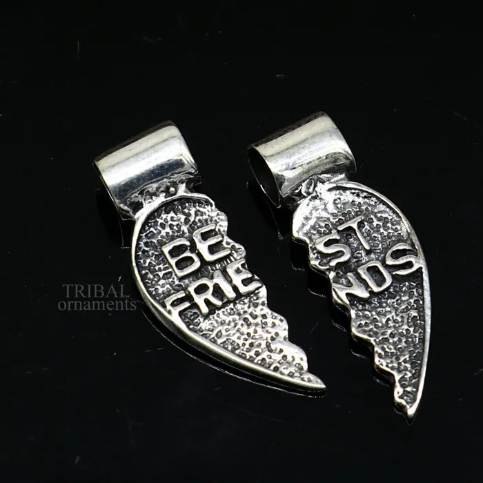 Necklaces TRIBAL ORNAMENTS 925 sterling silver handmade best friend broken pendant best gifting silver pendant elegant divine jewelry ssp1438