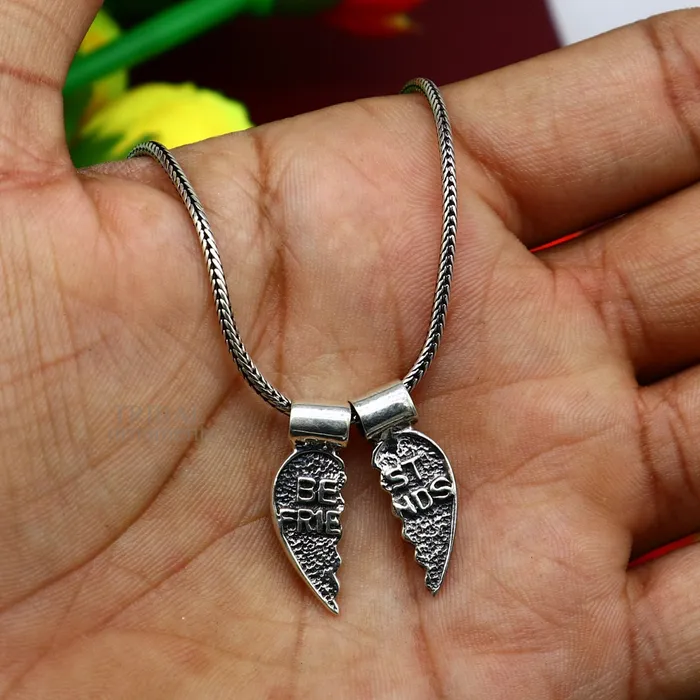 Necklaces TRIBAL ORNAMENTS 925 sterling silver handmade best friend broken pendant best gifting silver pendant elegant divine jewelry ssp1438
