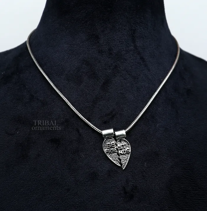 Necklaces TRIBAL ORNAMENTS 925 sterling silver handmade best friend broken pendant best gifting silver pendant elegant divine jewelry ssp1438