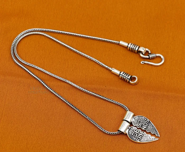 Necklaces TRIBAL ORNAMENTS 925 sterling silver handmade best friend broken pendant best gifting silver pendant elegant divine jewelry ssp1438