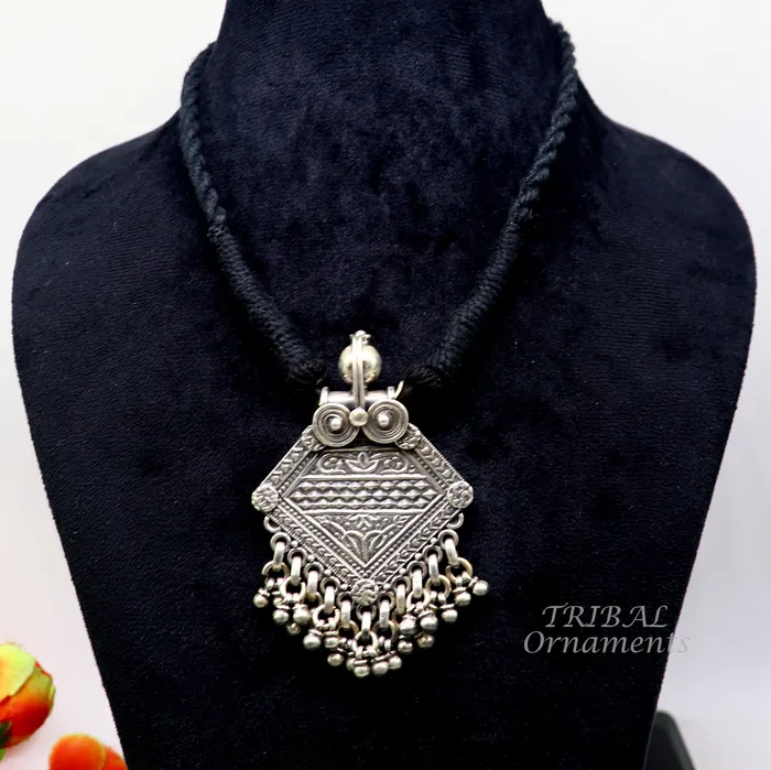 Necklaces TRIBAL ORNAMENTS 925 sterling silver handmade vintage ethnic style fabulous unique design pendant necklace best belly dance ethnic garba jewelry nsp507