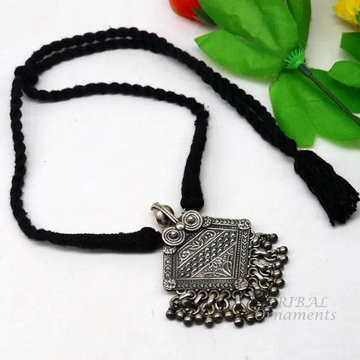 Necklaces TRIBAL ORNAMENTS 925 sterling silver handmade vintage ethnic style fabulous unique design pendant necklace best belly dance ethnic garba jewelry nsp507