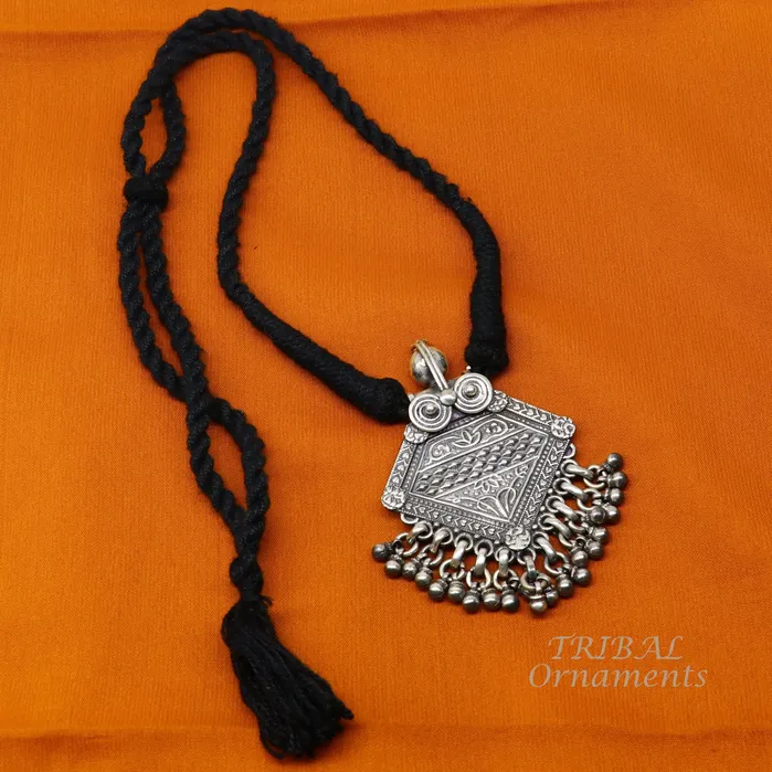 Necklaces TRIBAL ORNAMENTS 925 sterling silver handmade vintage ethnic style fabulous unique design pendant necklace best belly dance ethnic garba jewelry nsp507