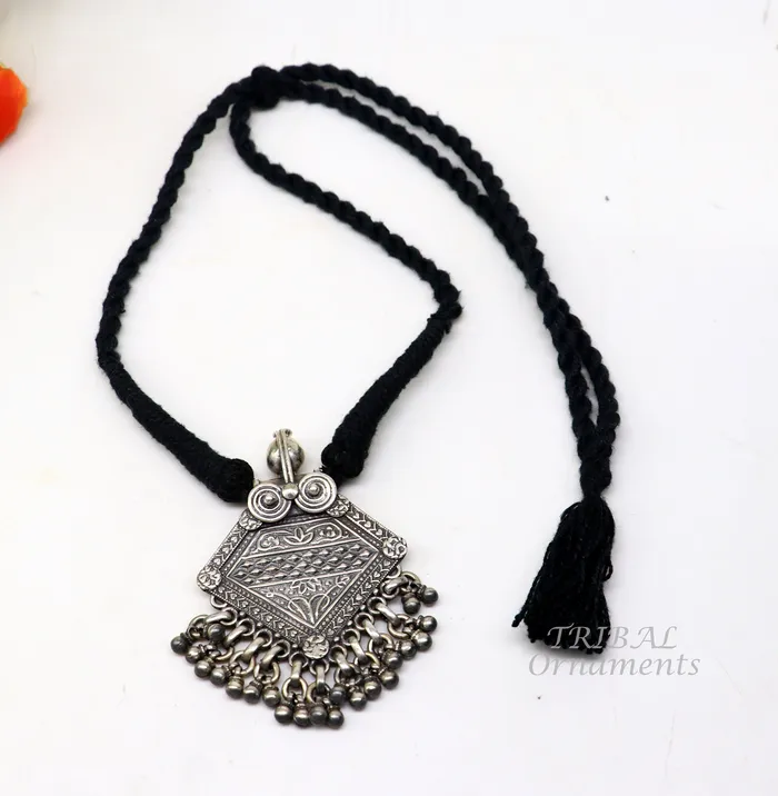Necklaces TRIBAL ORNAMENTS 925 sterling silver handmade vintage ethnic style fabulous unique design pendant necklace best belly dance ethnic garba jewelry nsp507
