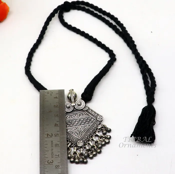 Necklaces TRIBAL ORNAMENTS 925 sterling silver handmade vintage ethnic style fabulous unique design pendant necklace best belly dance ethnic garba jewelry nsp507
