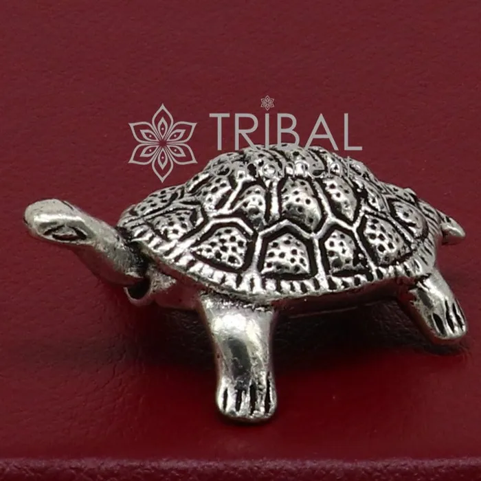Necklaces TRIBAL ORNAMENTS 925 sterling silver Solid design small tortoise statue sculpture puja article collection silver figurine for wealth and prosperity art613 Necklaces TRIBAL ORNAMENTS 925 sterling silver Solid design small tortoise statue sculpture puja article collection silver figurine for wealth and prosperity art613