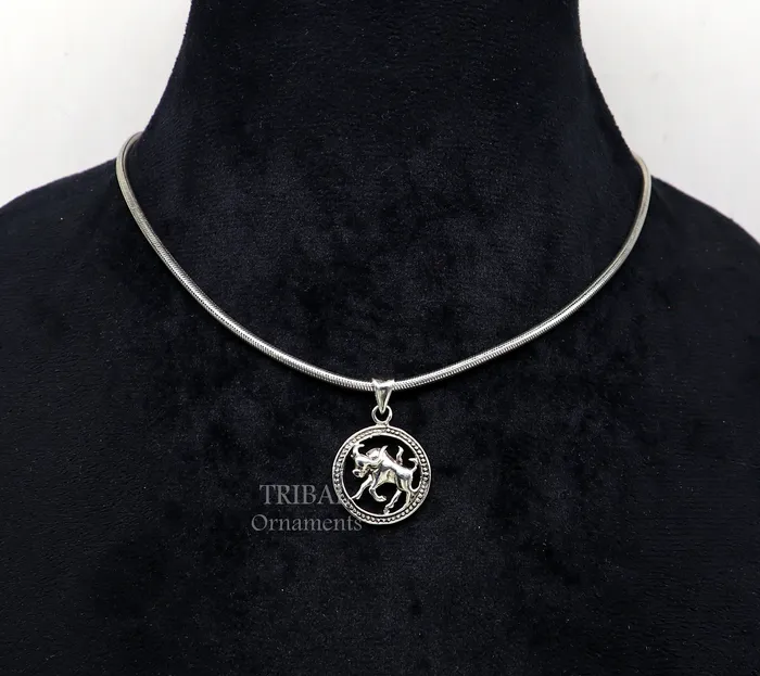 Necklaces TRIBAL ORNAMENTS 925 sterling silver unique horoscope zodiac Taurus sign symbol pendant unique Vrishbh Rashi symbol pendant best ethnic jewelry nsp573 Necklaces TRIBAL ORNAMENTS 925 sterling silver unique horoscope zodiac Taurus sign symbol pendant unique Vrishbh Rashi symbol pendant best ethnic jewelry nsp573