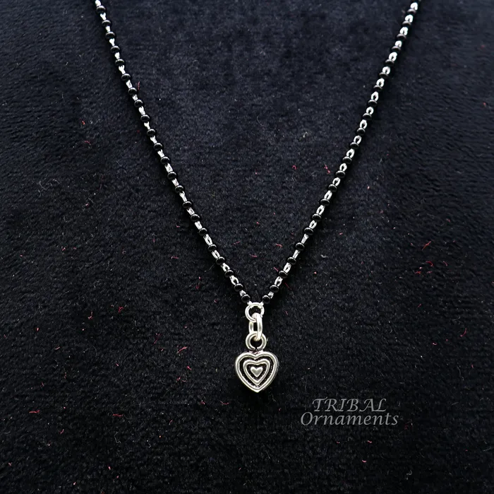 Necklaces TRIBAL ORNAMENTS Pure 925 sterling silver black beads chain necklace vintage Style pendant traditional style brides Mangalsutra necklace set502 Necklaces TRIBAL ORNAMENTS Pure 925 sterling silver black beads chain necklace vintage Style pendant traditional style brides Mangalsutra necklace set502