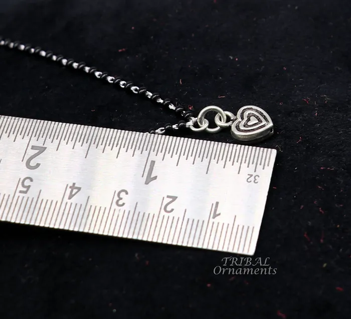 Necklaces TRIBAL ORNAMENTS Pure 925 sterling silver black beads chain necklace vintage Style pendant traditional style brides Mangalsutra necklace set502 Necklaces TRIBAL ORNAMENTS Pure 925 sterling silver black beads chain necklace vintage Style pendant traditional style brides Mangalsutra necklace set502