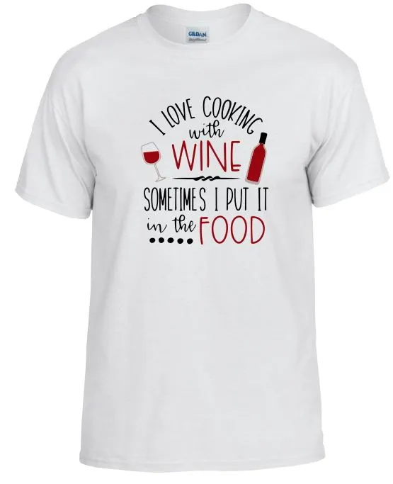 Necklaces TS44 I Love Cooking With Wine White TShirt Sand Dollar Sales